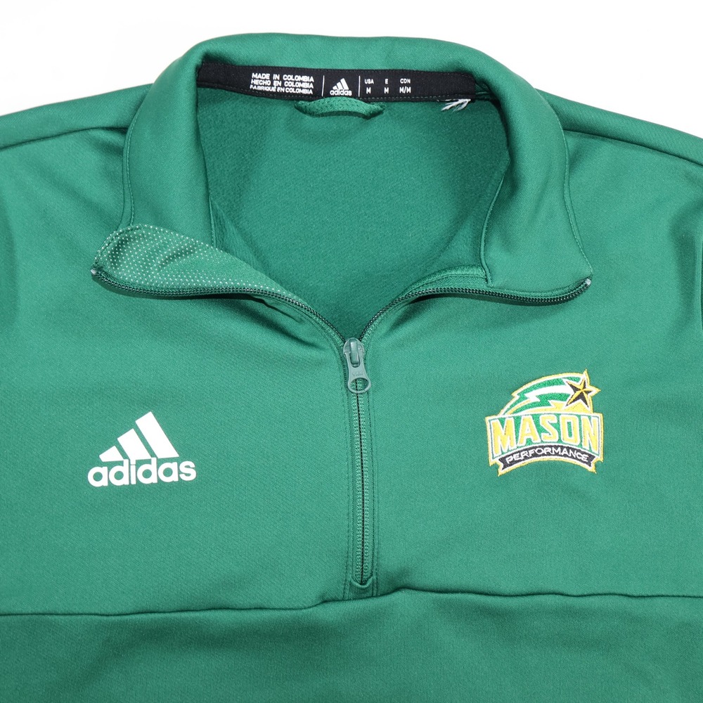 Adidas Womens Green Mason Performance Quarter Zip Pullover Sweatshirt Size M